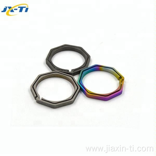 Light Weight Titanium Split Octagon Key Ring